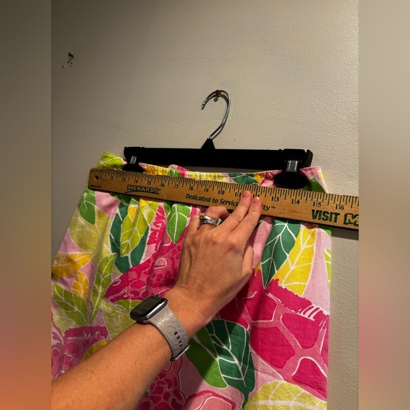 Lilly Pulitzer Pink and Green Leaf Mini Skirt bright size 4 colorful short - Picture 9 of 9